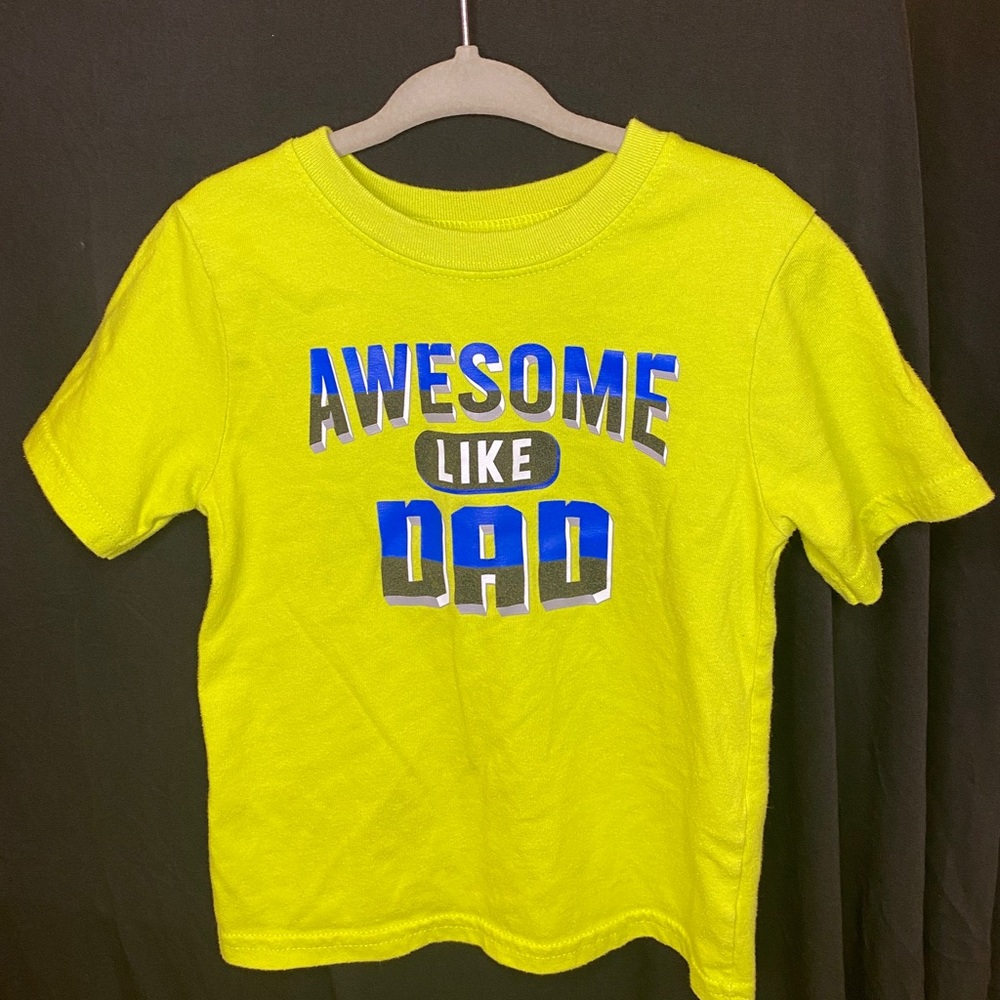 Awesome like Dad 3T shirt yellow Preloved